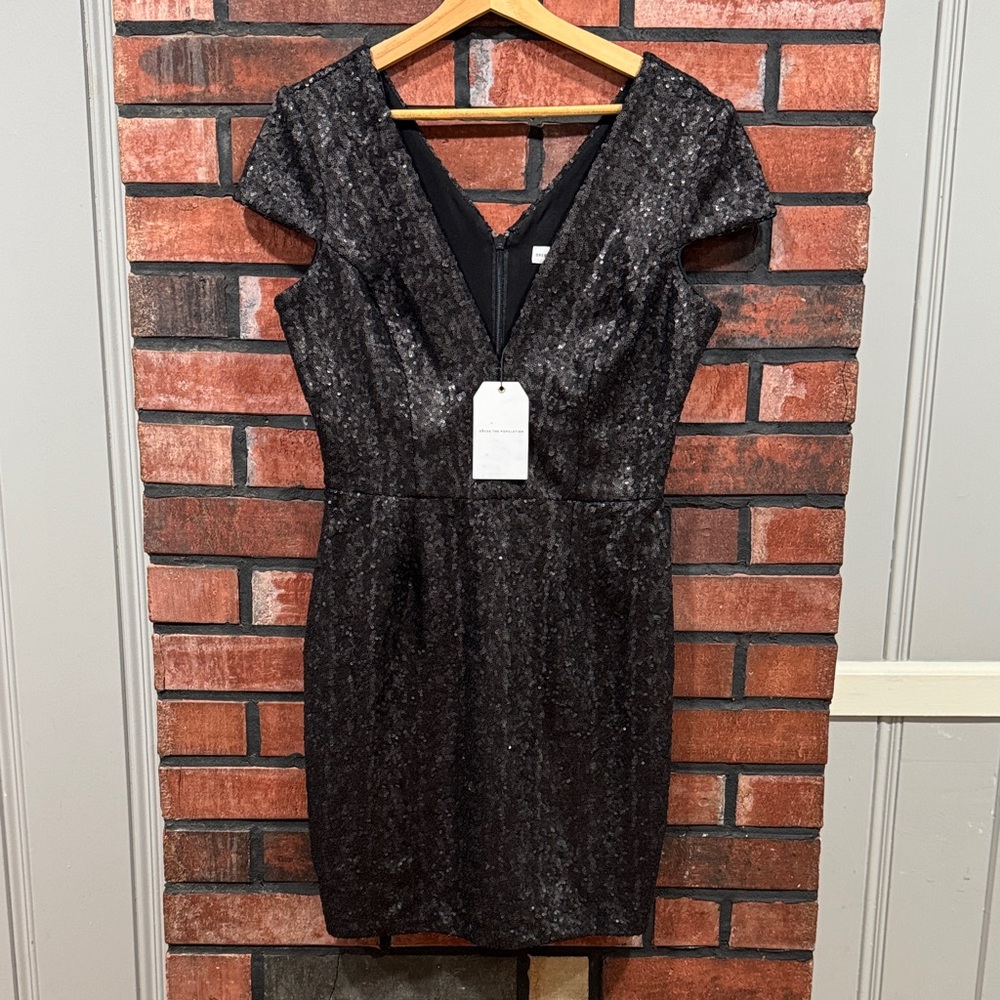 Dress the Population Black Sequin Mini Dress
